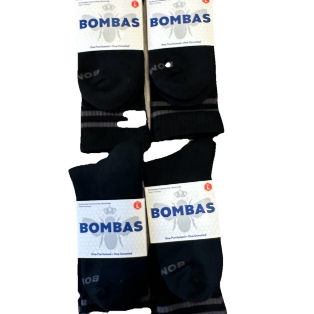 Bombas Men's Large Calf Socks, Black - 4 Pair